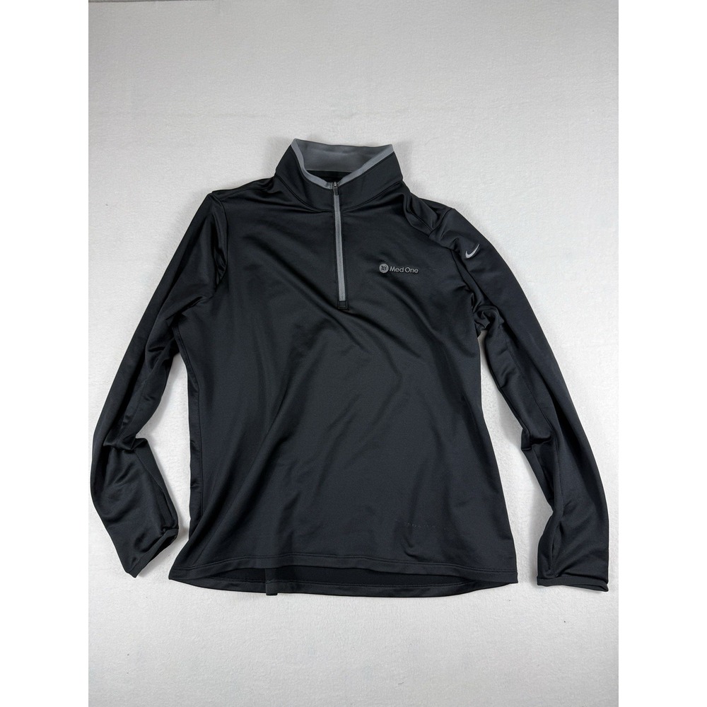 Nike Golf Womens Dri-FIT 1/4 Zip Pullover Jacket Black Size XXL Med One